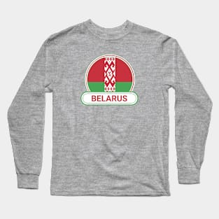 Belarus Country Badge - Belarus Flag Long Sleeve T-Shirt